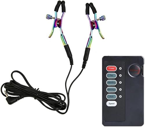 Electric Shock Nipple Clamps Clip Electric Nipple Clamps Nipple Jewelry Non Piercing Adjustable Nipple Clamps Current Level Suitable for Ladies Own Use and Flirting with Adult Couples Style
