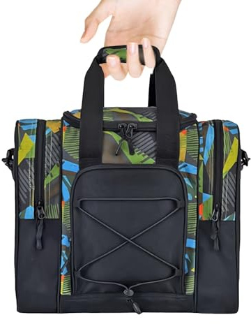 Bowlingtasche – Tragetasche für 1 Ball | Multifunktionale Tasche mit verstellbarem gepolstertem Gürtel innen, passend für Bowlingbälle, Schuhe und Handtuch für Männer und Frauen., grün, Consulte la