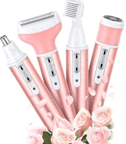 Rasoir électrique humide et sec pour femme et homme, rasoirs pour le corps et le visage, rasoir électrique et épilateur facial indolore pour le nez, le visage, le corps, les jambes, le bikini, les