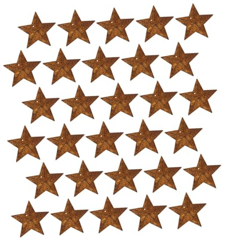 ABOOFAN Decorazioni Natalizie in Ferro Ruggine a Forma di Stella 30 Pezzi 4cm, Addobbi Vintage e Versatili per Albero di Natale e Feste Varie