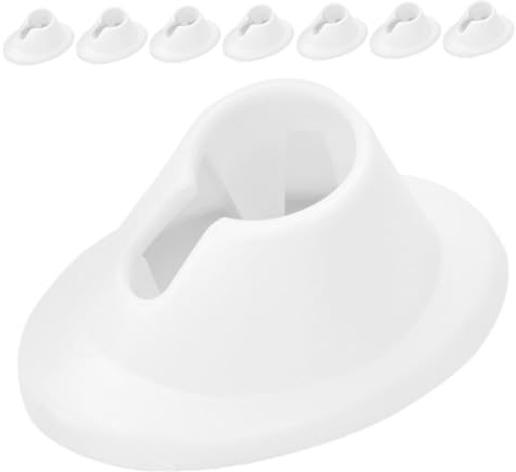 Base para Esmalte de Uñas de Silicona Color Blanco, 8 Piezas | Soporte para Botellas de Gel, Base Dedicada para Removedor, Uso en Salón y Nail Art