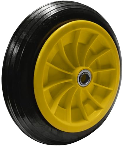 300mm Solid Puncture Proof Solid Wheel for Sack Truck Hand Cart Trolley Wheelbarrow 12 Inch Wheel with 20mm Roller Bearings - Yellow