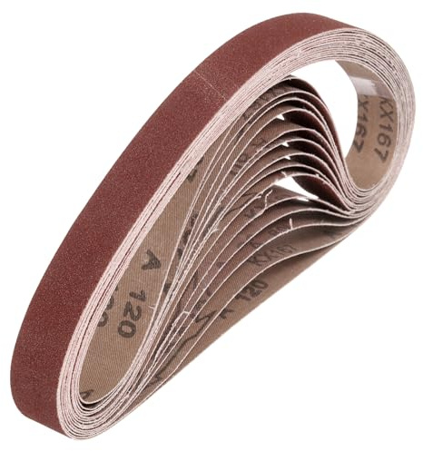 QUARKZMAN 30mm x 533mm Nastri Abrasivi, 15Pz 120 Grana Carta Vetrata per Levigatrice Ossido di Allumina Per Lavorazione Legno, Lucidatura Metalli, Affilatura Coltelli