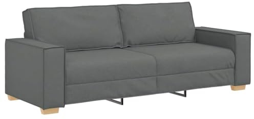 Emmtore Sofá de 3 plazas Tela Gris Oscuro, 180 cm