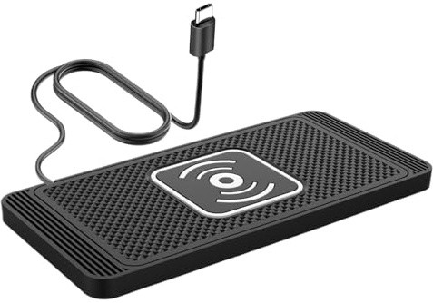 Induktive Ladestation Auto, Kabelloses Autoladegerät, Kabelloser Handy Ladegerät Fürs Autos, 99 cm Kabel Automatische Sensorik rutschfeste Ladeplatte Für Reisealltag