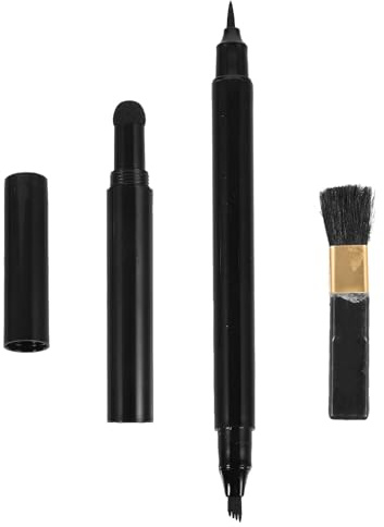 CIYODO Stylo à Barbe Double Tête avec Pinceau Kit de Crayons pour Remplir la Barbe Teinte Brun Foncé Application Précise et Longue Tenue pour Soin Moustache