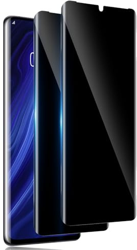 TuFun Schutzfolie für Huawei P30 Pro für Panzerglas Sichtschutz, 2 Stück Privacy Displayschutz, 3D 9H Härte Sichtschutzfolie, Anti-Spähen, Blasenfreie Anti-Spy Schutzglas