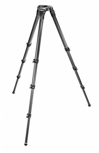 Manfrotto MPRO Trépied Vidéo en Fibre de Carbone, Trépied pour DSLR, Mirrorless et Caméra Vidéo, Accessoires de Photographie pour la Création de Contenu, Vlogging, Streaming