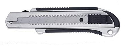 AUSONIA 55232 Cuttermesser profi Abbrechklinge Kartonmesser cutter cutter-messer klappmesser universal messer klappbares teppichmesser aus metall, klingebreite 25 mm