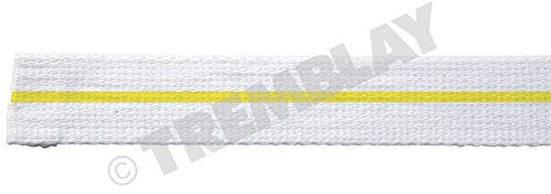 Rotolo da 25 metri di cintura di judo bianco e 1 tratto giallo