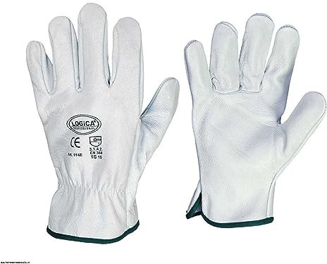 Guanti lavoro pelle fiore bovino top orlato protezione antinfortunistica taglia 09 114E