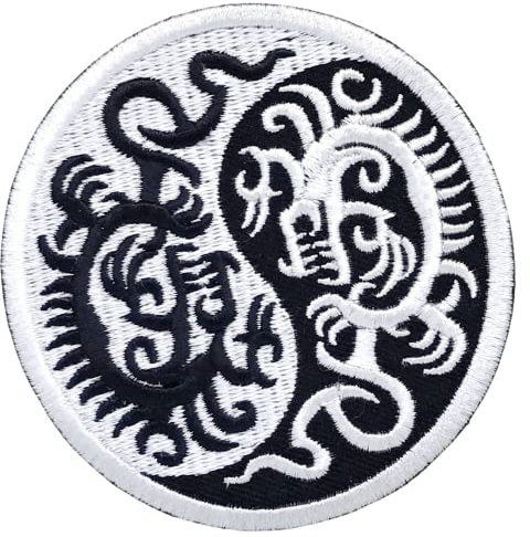 Yin und Yang Chinesischer Drache zum Aufbügeln oder Aufnähen.