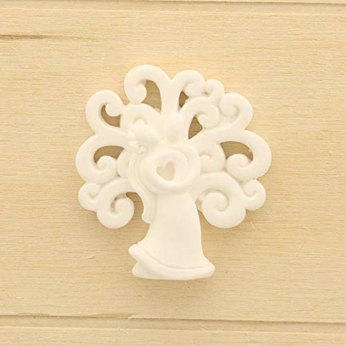 Publilancio srl 12X Gessetto Albero della vita con coppia 4.5cm DECORAZIONE BOMBONIERA