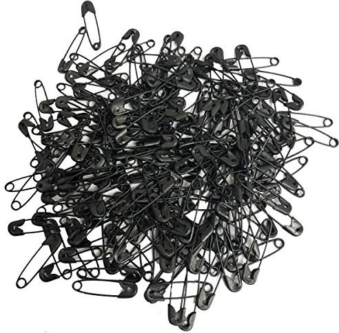 100 Safety Pins BLACK 18mm Small Tiny Mini Pins Metal Sewing Art Craft Size Tiny Tag Dress Pin (Black)