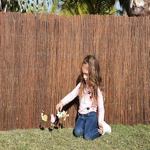Suinga Weidenzaun NATURAL BREZO für die Verdeckung, Schatten oder Abgrenzung Ihres Gartens, braun (1 x 3 m)