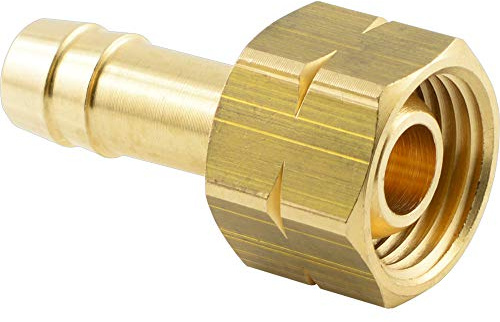 Fittingteile - Linksgewinde Schlauchtüllen mit Überwurfmutter (Werkstoff: Messing - Größe: G 1/2 LH - 6 mm)