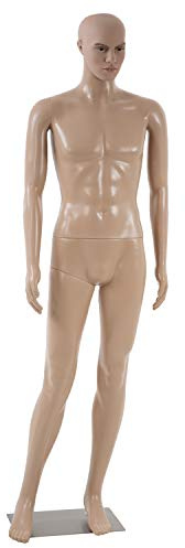 Full Body Mannequin Male Dress Form Adjustable Dress Model Sewing Manikin 73 Inch Mannequin Stand Realistic Mannequin Display Clothing Form Metal Base Showcase Mannequin (Face-185CM)