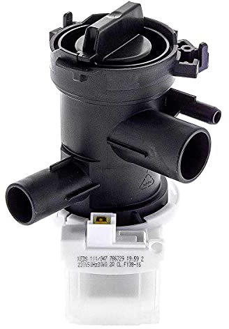 MIRTUX Ablasspumpe für Waschmaschinen, kompatibel mit Bosch, Balay und Siemens | Komplette Pumpe mit Magnettechnologie | Leistung: 30 Watt | Originalcode: 145212 Grau