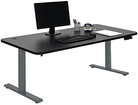 Mendler Schreibtisch HWC-D40, Computertisch, elektrisch höhenverstellbar 160x80cm 53kg MVG - schwarz, anthrazit-grau