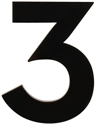 HASWARE Número de Casa 3 pulgadas (7,5 cm) Letras Autoadhesivas Números de Puerta de Apartamento Placa de Dirección de Calle Decoración Elegante para el Hogar, Acrílico (3, Negro)