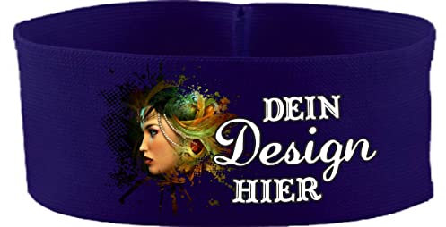 Kleiner Fratz gummielastische Armbinde 5 cm personalisiert mit deinem Wunschtext oder Logo (Farbe Navyblau) (Gr. 3XL - 33 cm)