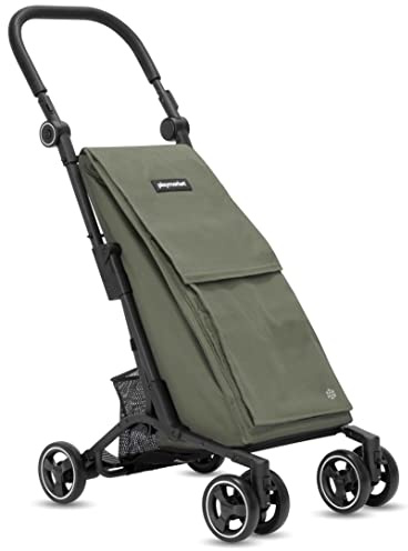 Playmarket Köpa vagn 4 Hjul Pocket Kompakt Fällning, med fotbroms, Grön