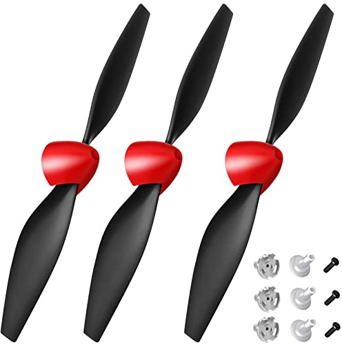 FLYCOLOR 3 Sets P51 RC Flugzeugpropeller mit Propellersparern und Adaptern für VolantexRC 761-5 Flugzeug und Tr-p51d