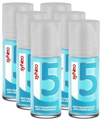 syNeo 5 Antitranspirant Deo Roll-On – 5-Tage-Wirkung – gegen starkes Schwitzen & Geruch – Deoroller für Achseln – dermatologisch getestet – für Damen & Herren – Made in Germany – 6er Pack (6 x 50 ml)
