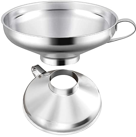 2 Stück Trichter edelstahl Einfülltrichter für gläser Marmeladentrichter zum Umfüllen von Gewürzen, Flüssigkeiten, Pulver, Bohnen&Konfitüre