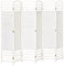HOMCOM Biombo de 6 Paneles Separador de Ambientes Plegable 242x170 cm Divisor de Habitación de Fibra de Papel y Marco de Madera Decoración Elegante para Dormitorio Salón Blanco