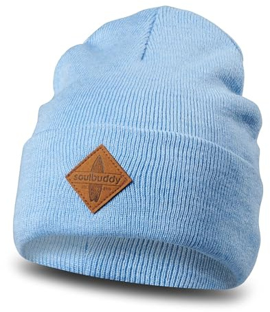 Soulbuddy Beanie Herren und Damen, stylische Wintermütze, Strickmütze Männer Frauen, Herrenmütze, Damenmütze, Skimütze, Fischermütze, One Size (54-62 cm)
