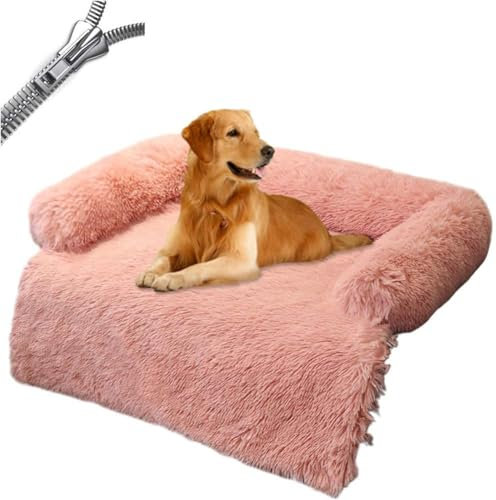 DOKLY Hunde und Katzen Hundebett, Anti-Stress-Hundekissen, Flauschiger Hundesofaschutz, abnehmbares Hundekissen – waschbarer Hundekorb – Hundesofabezug – (Größe: 62 x 62 x 15 cm, Farbe: Dunkelgrau)
