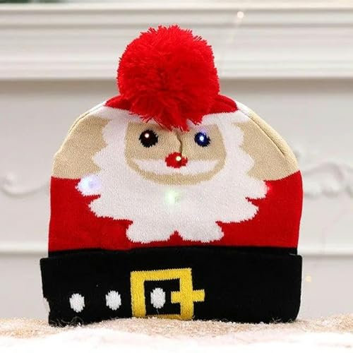 TERPCO Weihnachtsmütze für Kinder, Erwachsene, Winter, europäischer und amerikanischer Pullover, Strickmütze, Bedruckte Wollmütze, Stil 4