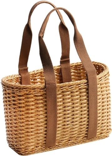 Tubayia Tasche Korb Einkaufstasche Einkaufskorb Handgewebter Korb Korbtasche (Klein)