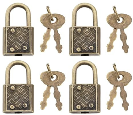 Be In Your Mind 16pcs Cadenas Carrés de Style Vintage avec Clés Cadenas Carrés en Alliage de Zinc Bronze Mini Cadenas Rétro pour Boîte à Bijoux Boîte de Rangement Journal Livre