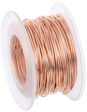 PATIKIL 66 Feet 99.9% Solid Bare Copper Wire, 18 Gauge Pure Copper Wire 1mm Soft Beading Wire Metal Plant Stem Ties for Jewelry Craft (20m)