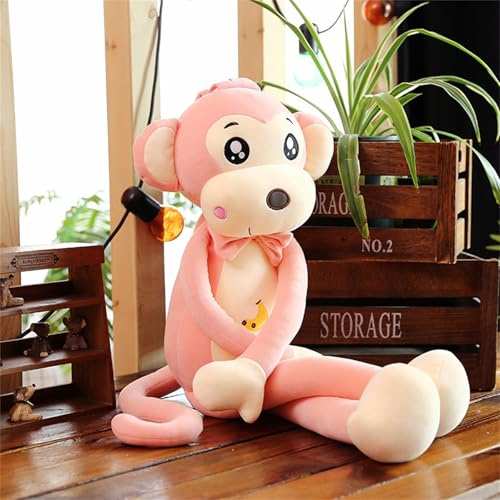 champracer AFFE Plüschtier Puppe Stofftier Kissen Kuscheltier AFFE, zum Spielen und Kuscheln, Weiches Schmusetier für Mädchen, Jungen, Babys (40 cm,Rosa)