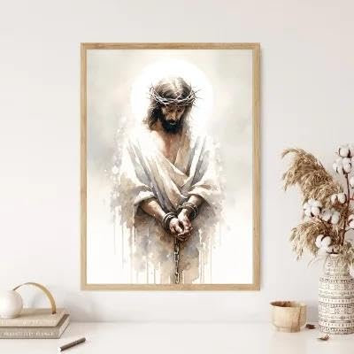 Yocheng Paraboles de Jésus Affiche Croyants Chrétiens Aquarelle Peinture Impression Sur Toile Porche Maison Mur Art Décoration Peinture Suspendue 40x50cm sans cadre