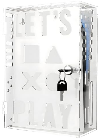 Skywin Clear Acrylic PS5 LocK Box, PS5 Game Case, PS5 Case, Secure and Protect Public Gaming Consoles, Compatible with Playstation, PS5 Slim, PS5 Pro