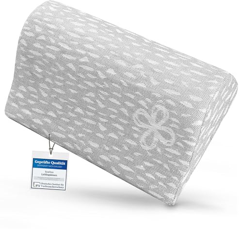 sositex | 1 cuscino premium per sauna, amaca, spiaggia, supporto cervicale, cuscino da viaggio | Design: Wave | Dimensioni: 30 x 20 cm, rivestimento 100% lino, imbottitura in puro (grigio/bianco)