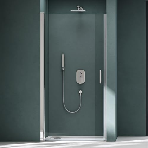 Mai & Mai Duschtür Drehtür Schwingtür 80x195cm Nischentür Dusche Klarglas
