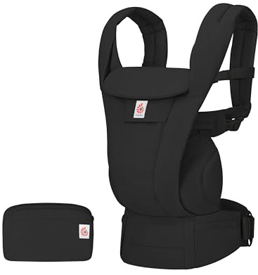 Ergobaby Omni Deluxe - Portabebés todo en uno para recién nacidos desde el nacimiento hasta 20 kg, ergonómico, 4 posiciones, de algodón, sistema de viaje, negro ónix