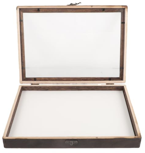 Garneck Insekten Schaukasten Vintage Sammelkasten Transparenter Abdeckung | und Weißer EVA-Nadelunterlage, Wandvitrine für Schmetterlinge, Trockenblumen und Entomologie 31 × 22 × 4,5 cm