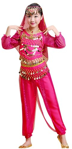 Generico Latino Americano Bambina Costume Danza del Ventre Vestito Carnevale Pantaloni da Ballo