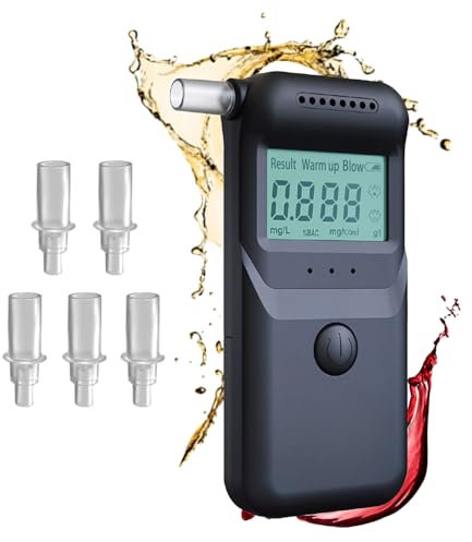 Etilometro Portatile Certificato Professionale, Alcol Test Digitale con Display LCD e USB Ricaricabile, Alta Precisione - Risultati in 5 Secondi, Ideale per Casa, Auto, Viaggi-MULIN
