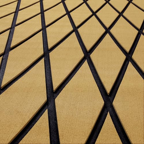 ICOOP Boat Flooring Eva Foam Decking Sheet Diamond Boat Mat Self-Adhesive Seadek Hydro Turf Sea Deck Non-Slip Marine Carpet for Pontoon Yachts Garage RV 94.5x36/24/15.8, 47.2x15.8