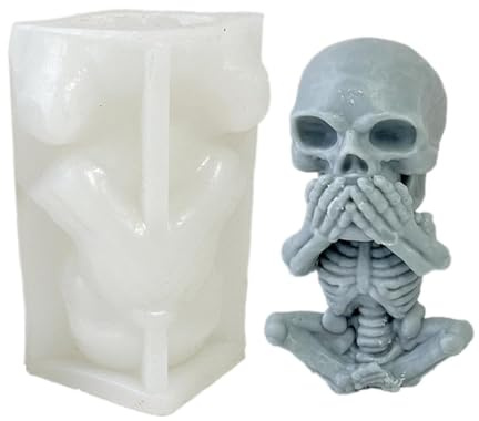 Skull Ice Block Mould, Skull Silicone Mould, See Speak Hear No Evil Home Decor Figure Making Tool, Festival Art Craft Making Gadget, Home Party Decorations Mould for