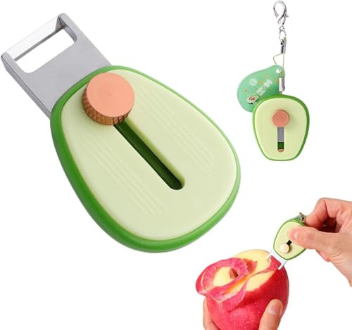Pelador de verduras telescópico, pelador de frutas con forma de aguacate, cortador oculto portátil, adecuado para viajes de picnic, pelado fácil y suave, mini pelador, rebanador compacto