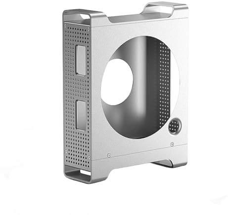 Hub USB C per Mac Mini M4/M4 Pro con custodia SSD M.2, supporto per docking station verticale con porte USB 3.2 Gen2, lettori di schede SD/TF, supporto di raffreddamento in alluminio per accessori Mac