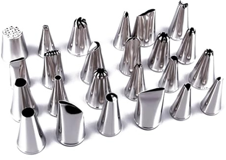 esmen Stainless Steel Piping Nozzles 24-Piece Cake Decorating Set Home Baking Tools for Cookies Beginners